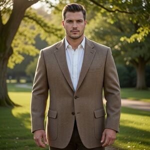 Vintage Harcourt & James Men's Brown Blazer